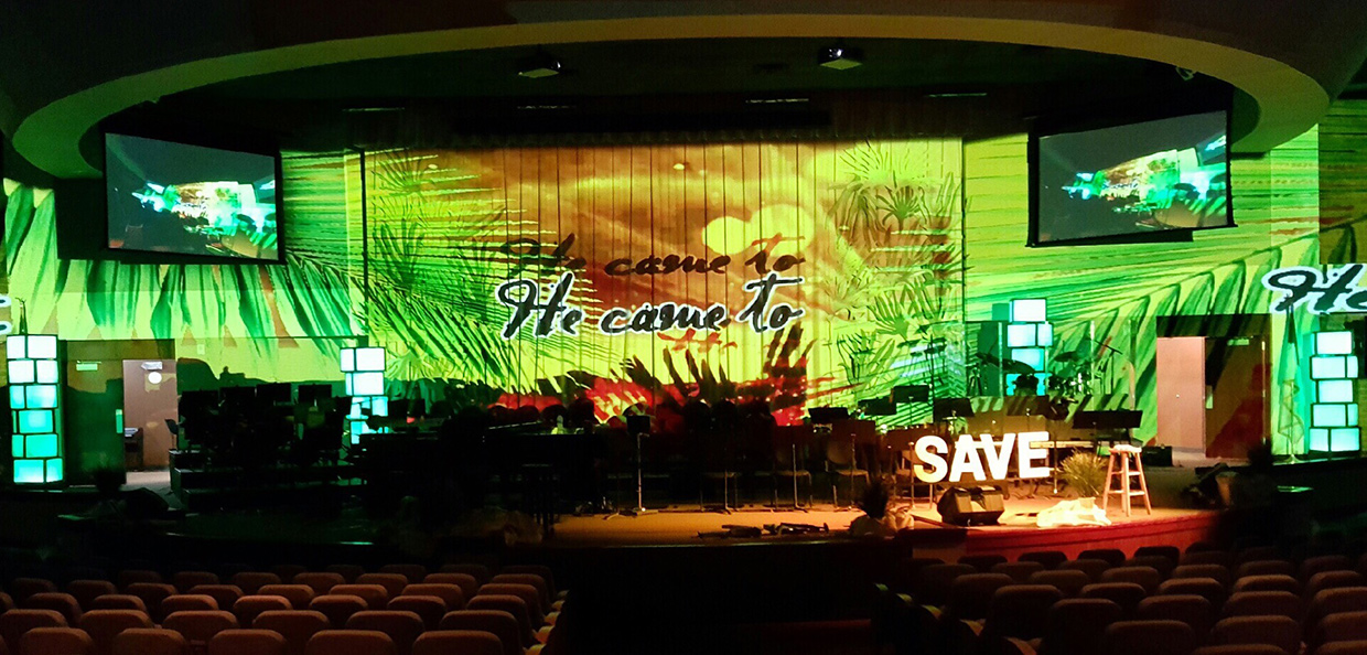 easter projected church stage design ideas